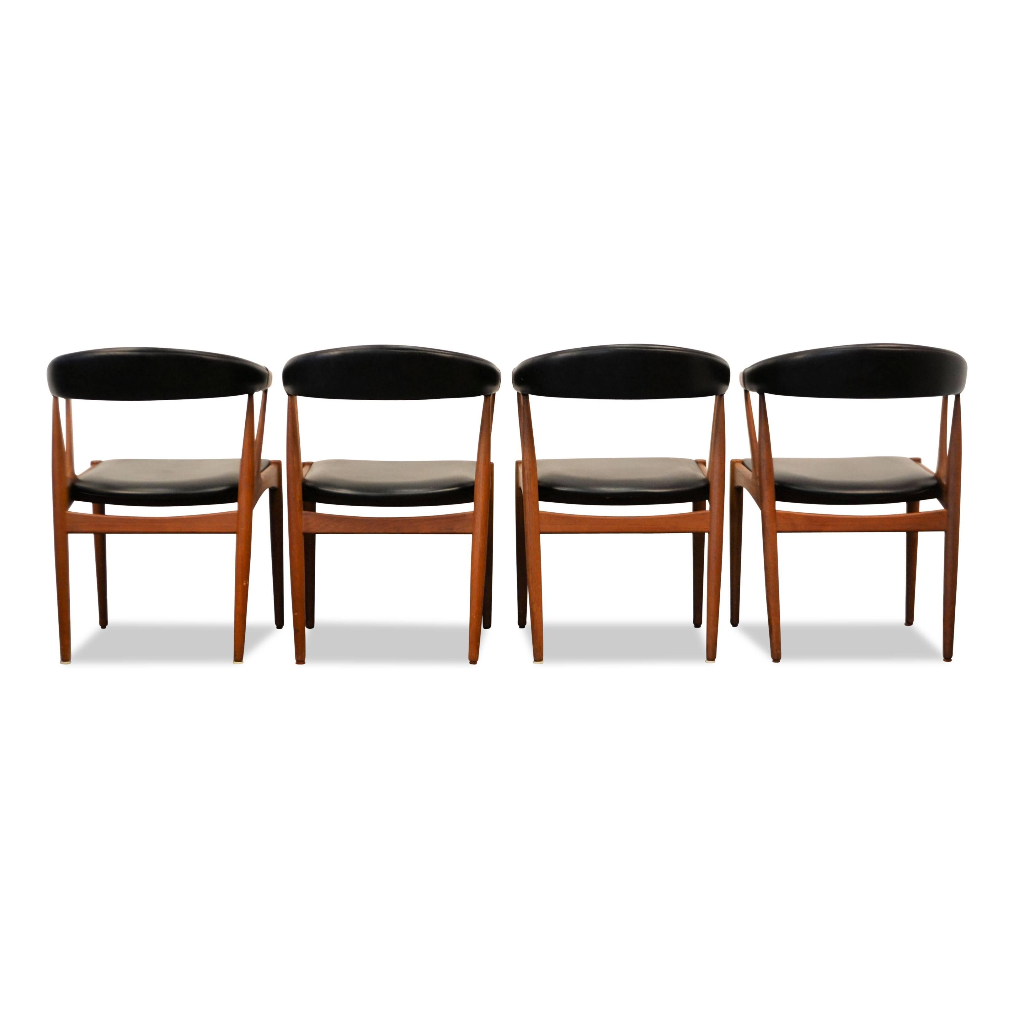 Mid-Century Modern Johannes Andersen Teak Dining Chairs, Set of Four For Sale