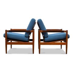 Børge Jensen & Sønner Teak Lounge Chairs, Set of Two