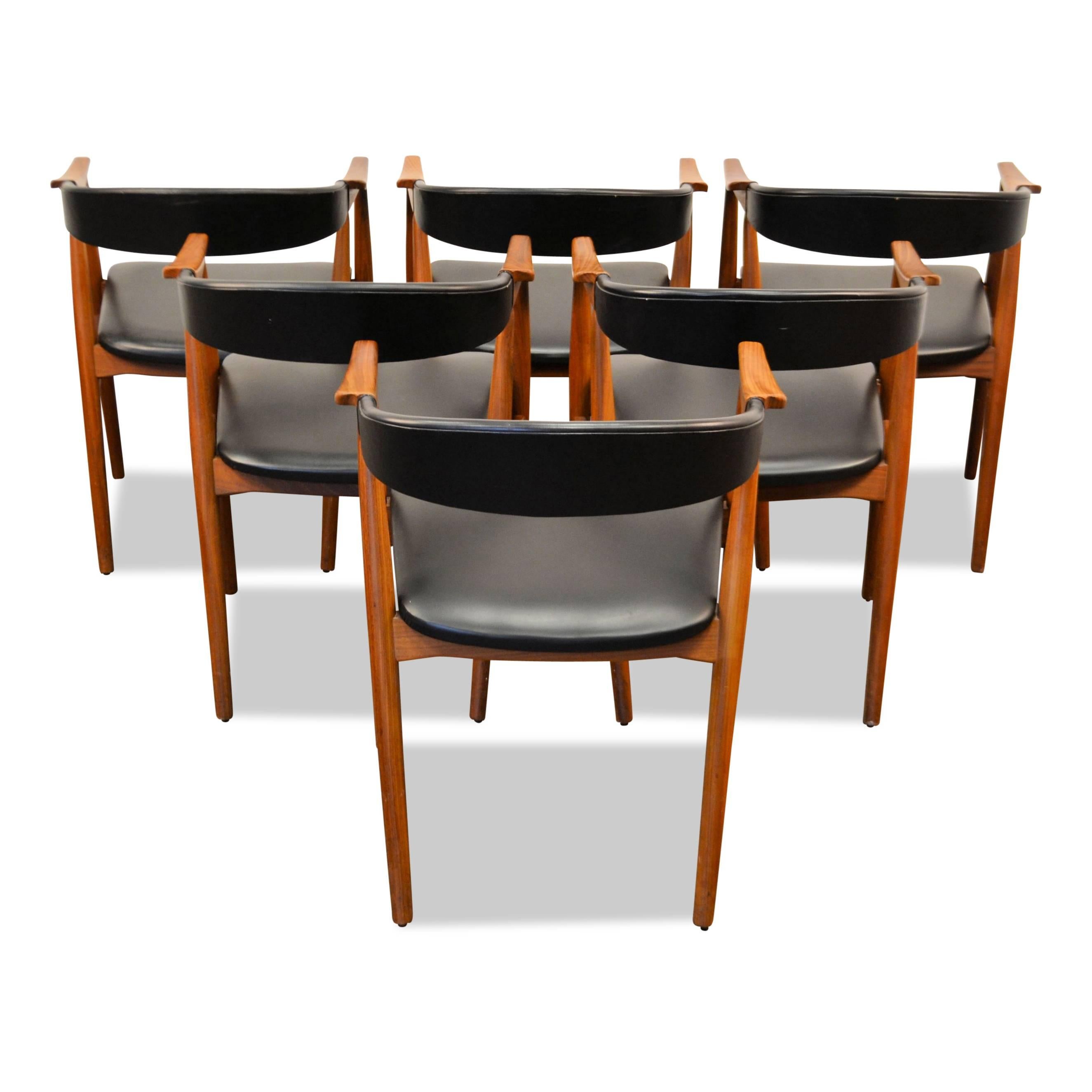 Farstrup Teak Armrest Dining Chairs, Set of Six In Good Condition For Sale In Panningen, N-Limburg