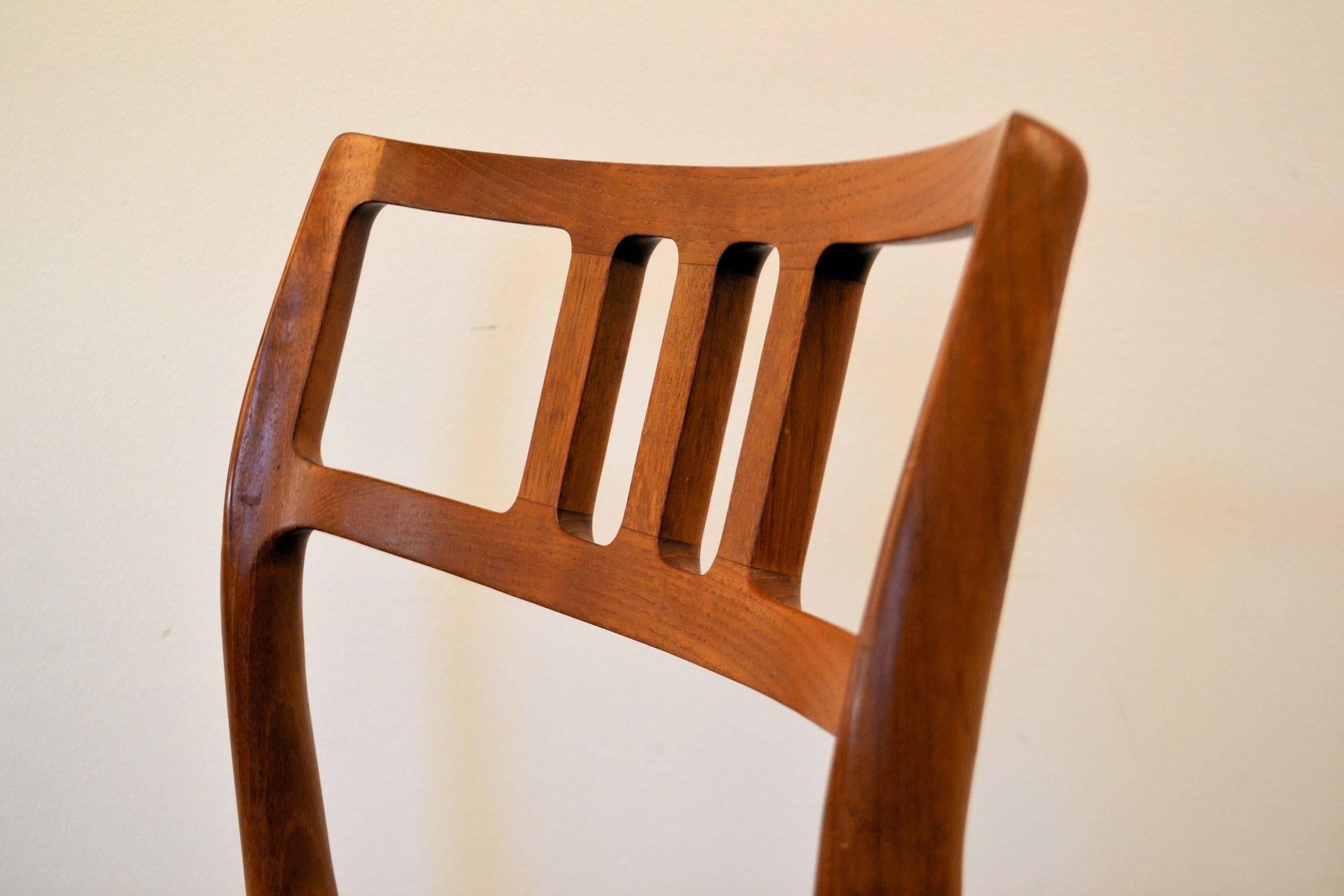 Niels O. Møller Model 79 Set of Four Teak Dining Chairs In Good Condition For Sale In Panningen, N-Limburg