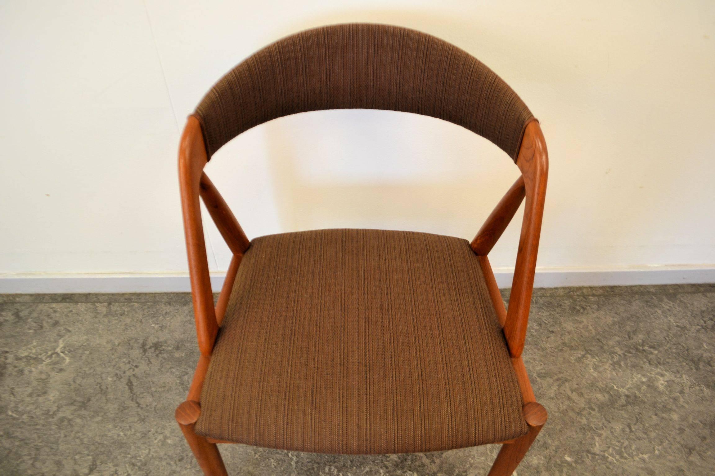 Fabric Kai Kristiansen Teak Dining Chairs Model 31, Set of Four