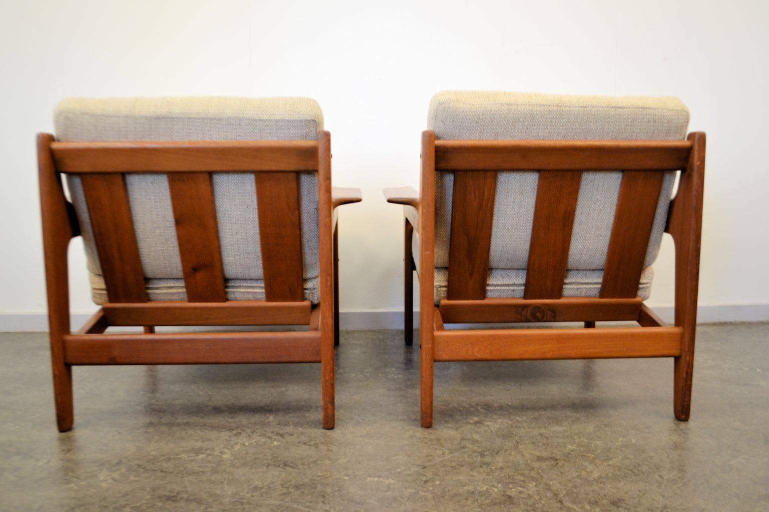 Arne Wahl Iversen Teak Lounge Chairs, Set of Two 1