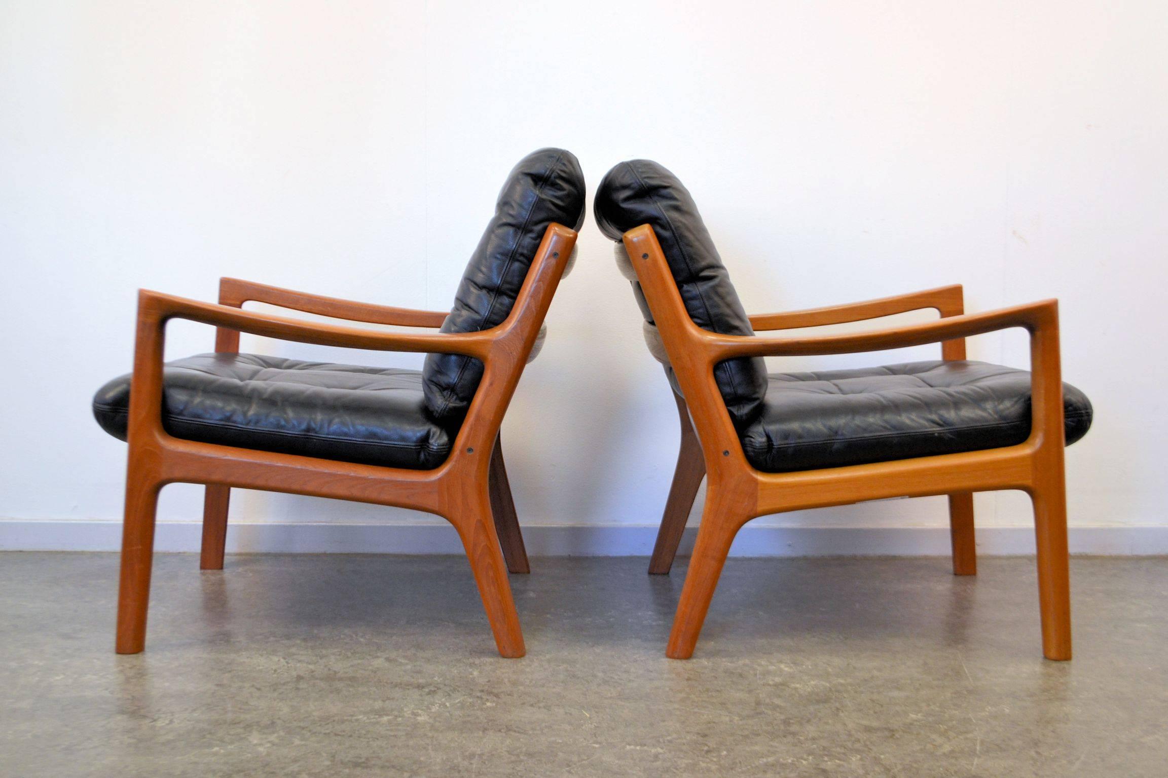 Mid-Century Modern Ole Wanscher Senator Teak Chairs, Set of Two For Sale