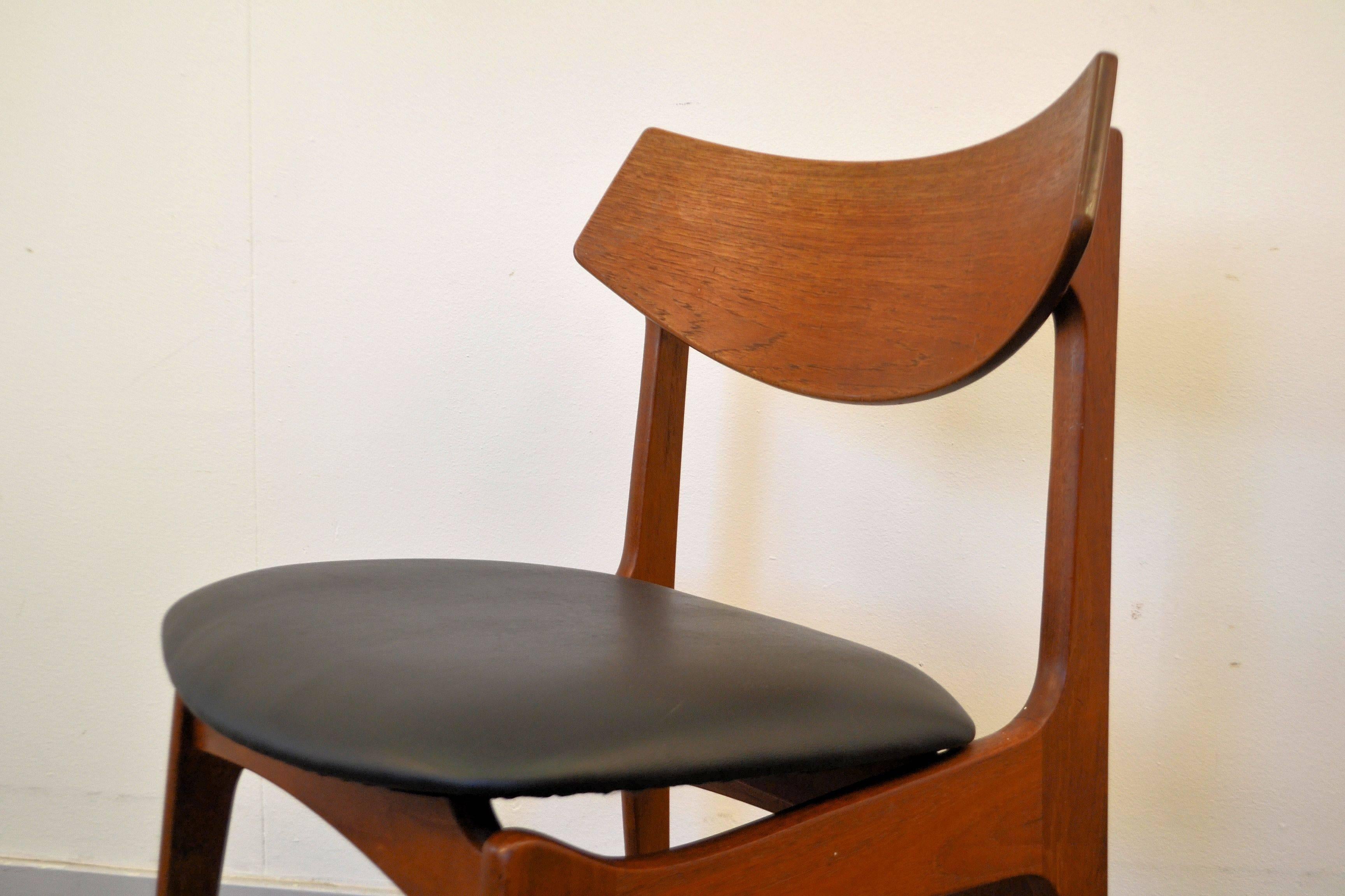 Scandinavian Modern Funder Schmidt & Madsen Teak Dining Chairs, Set of Four For Sale