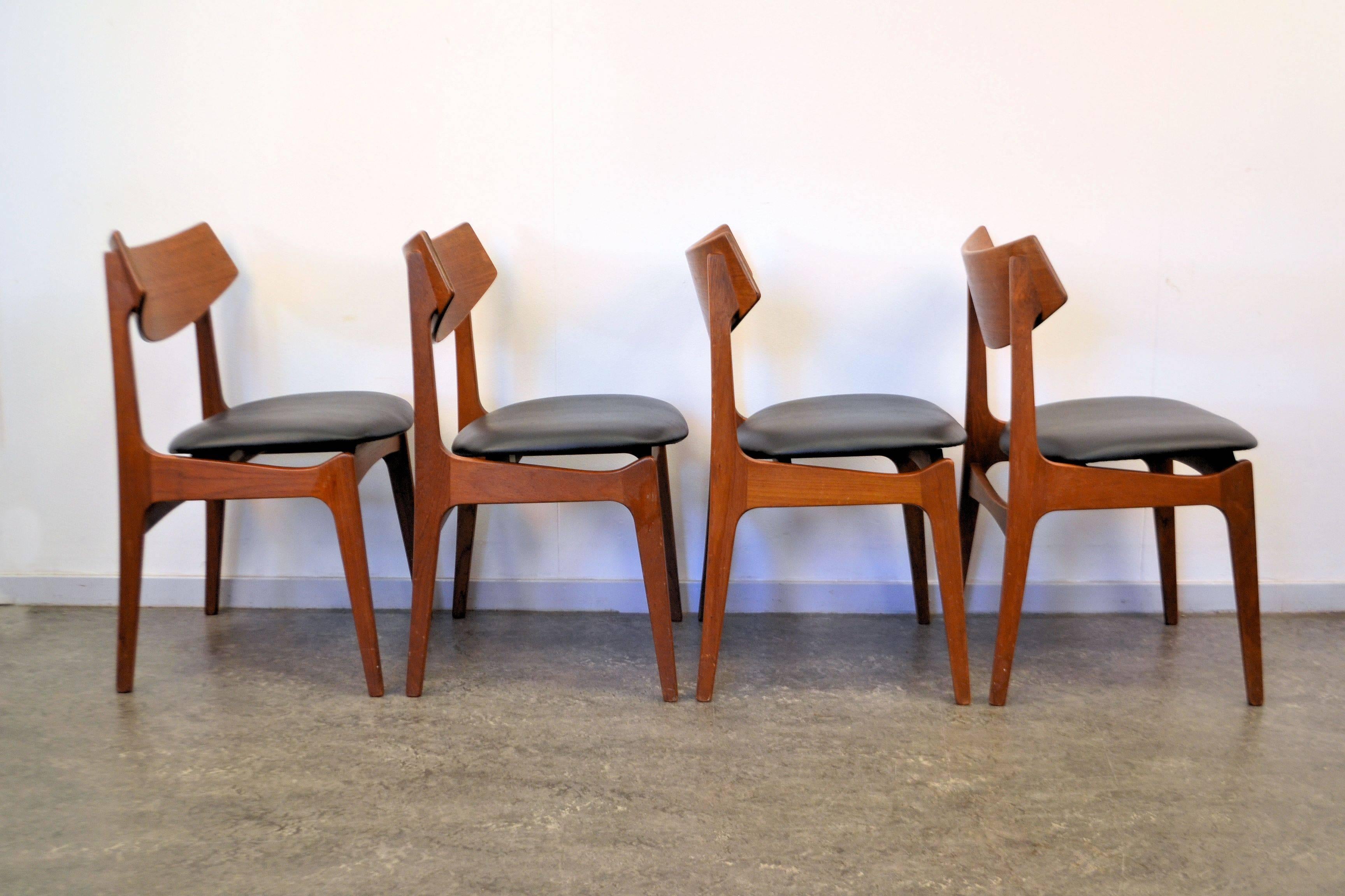 Funder Schmidt & Madsen Teak Dining Chairs, Set of Four For Sale 1