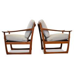 Peter Hvidt & Orla Mølgaard-Nielsen Fd-130 Teak Lounge Chairs, Set of Two