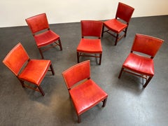 Kaare Klint Set of Six Red Chairs for Rud. Rasmussen