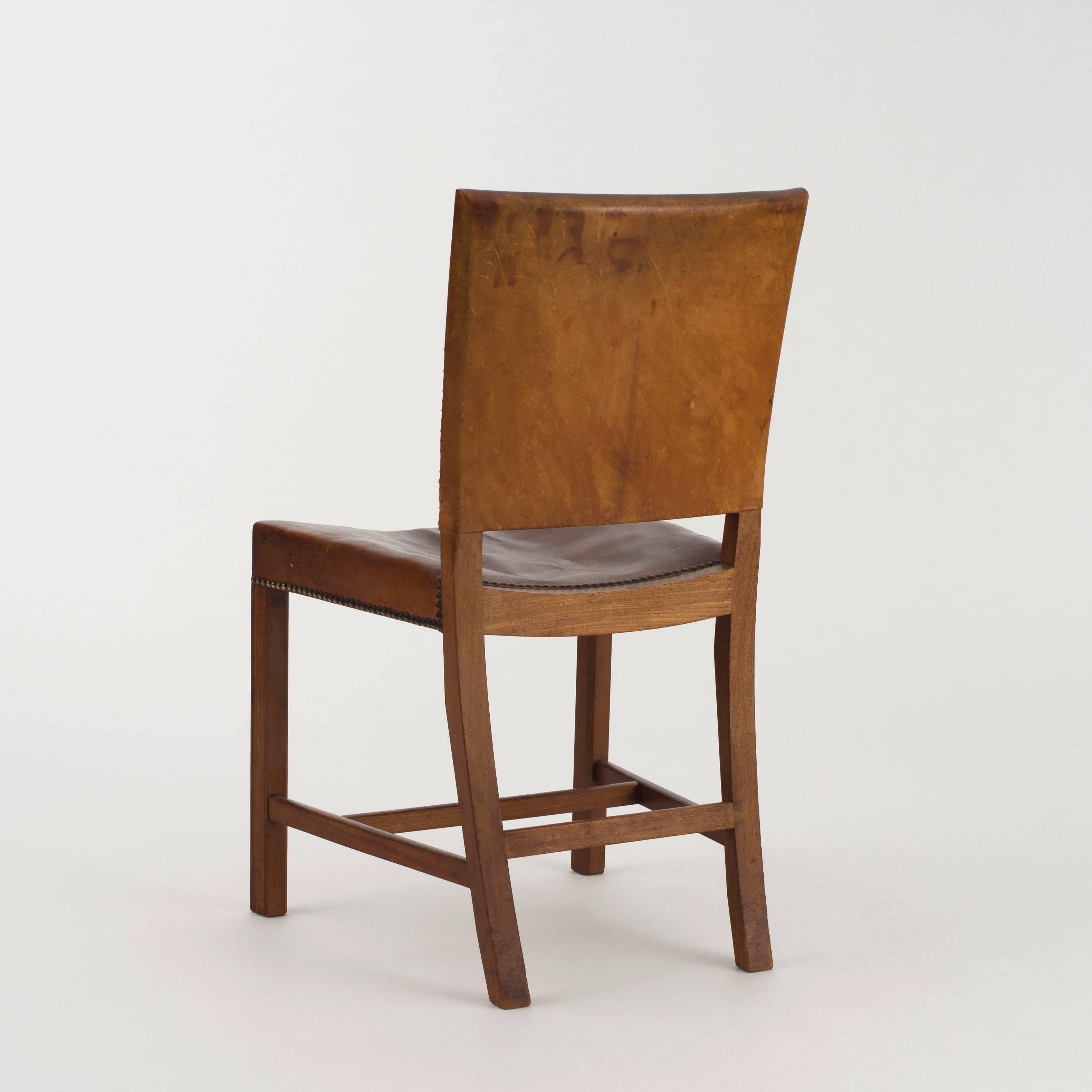 Scandinavian Modern Kaare Klint Red Chair, 1920s
