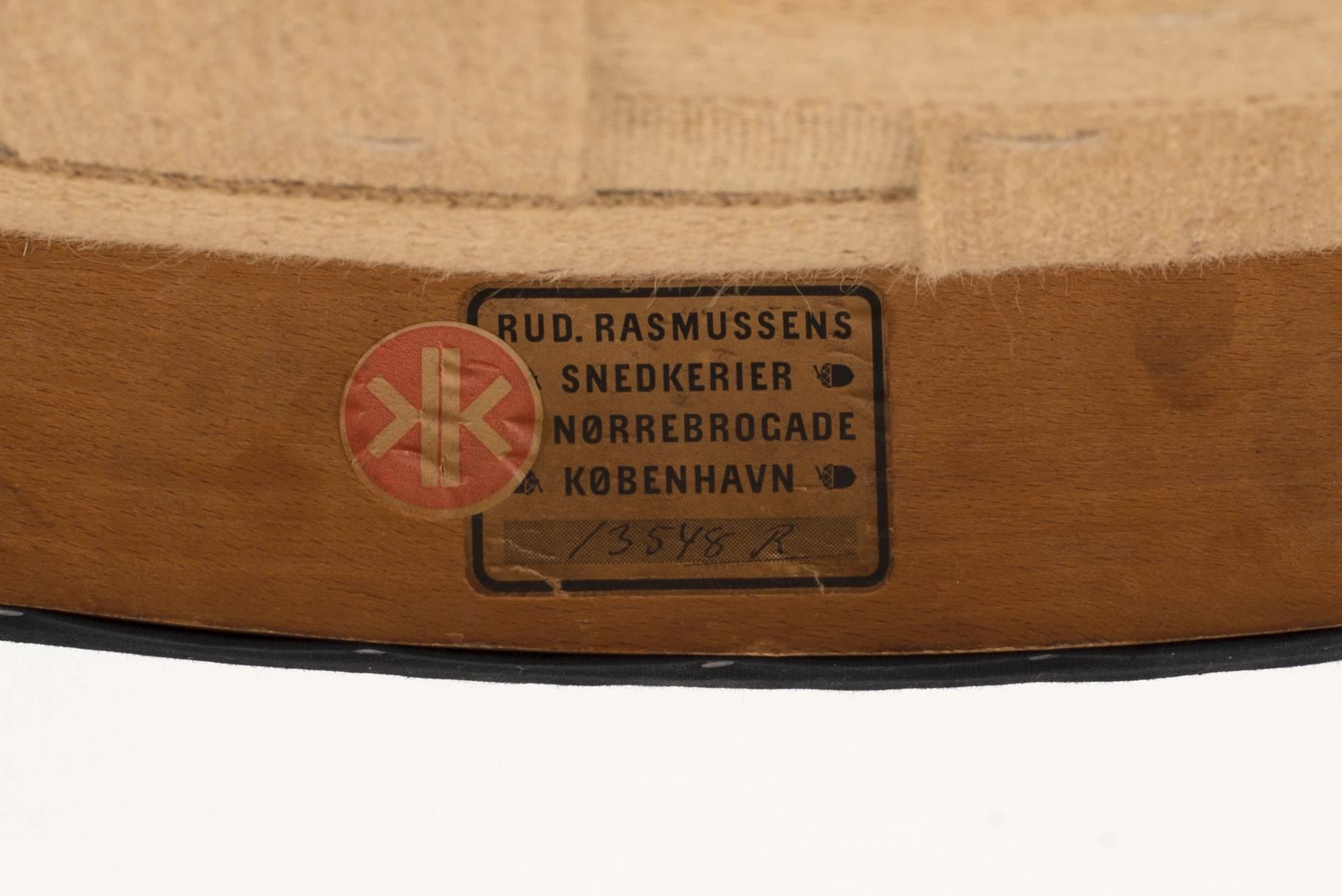 Mid-20th Century Kaare Klint Armchair in Black Horsehair, Rud. Rasmussen, 1930s