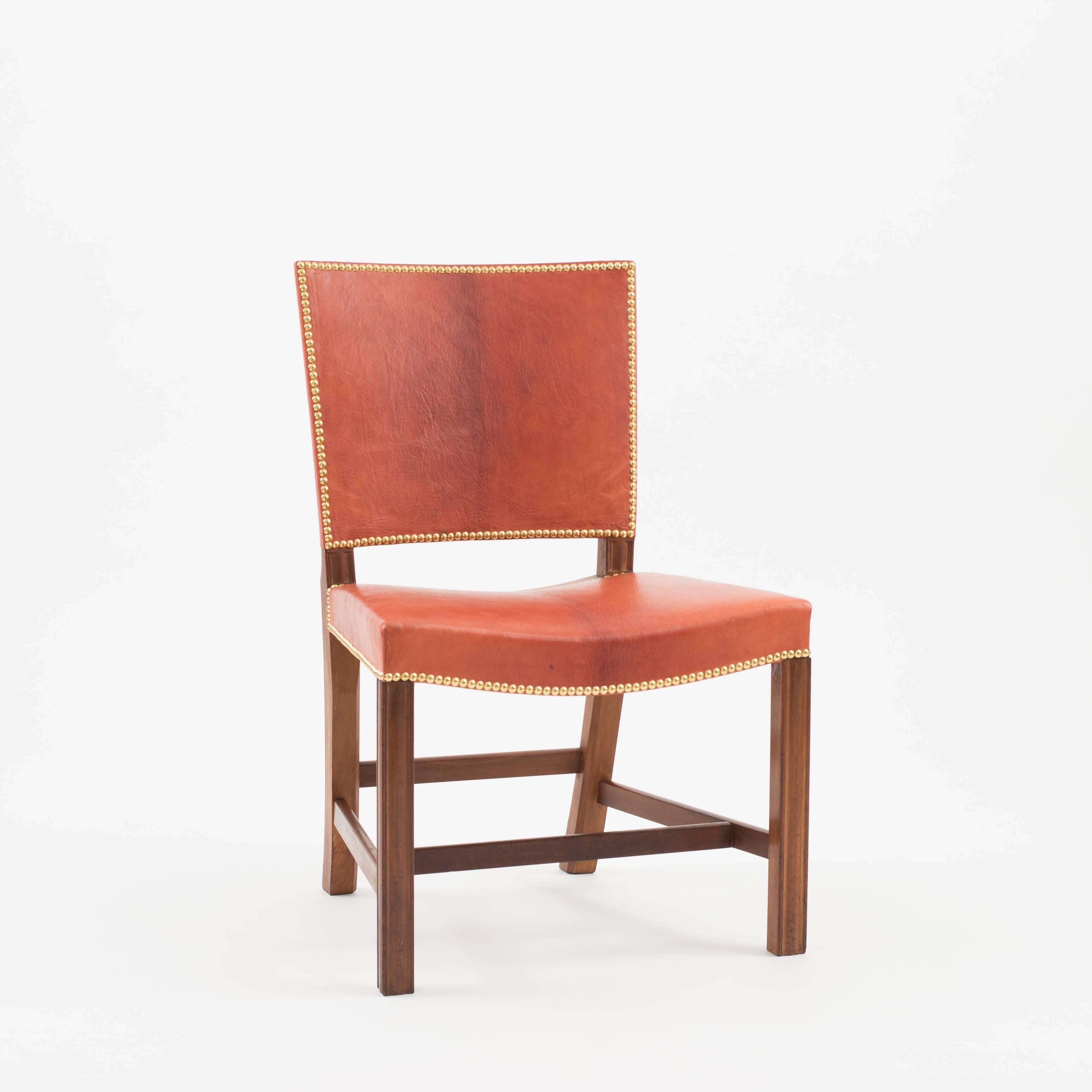 Kaare Klint Roter Stuhl, Rud. Rasmussen, 1930er Jahre (Dänisch) im Angebot