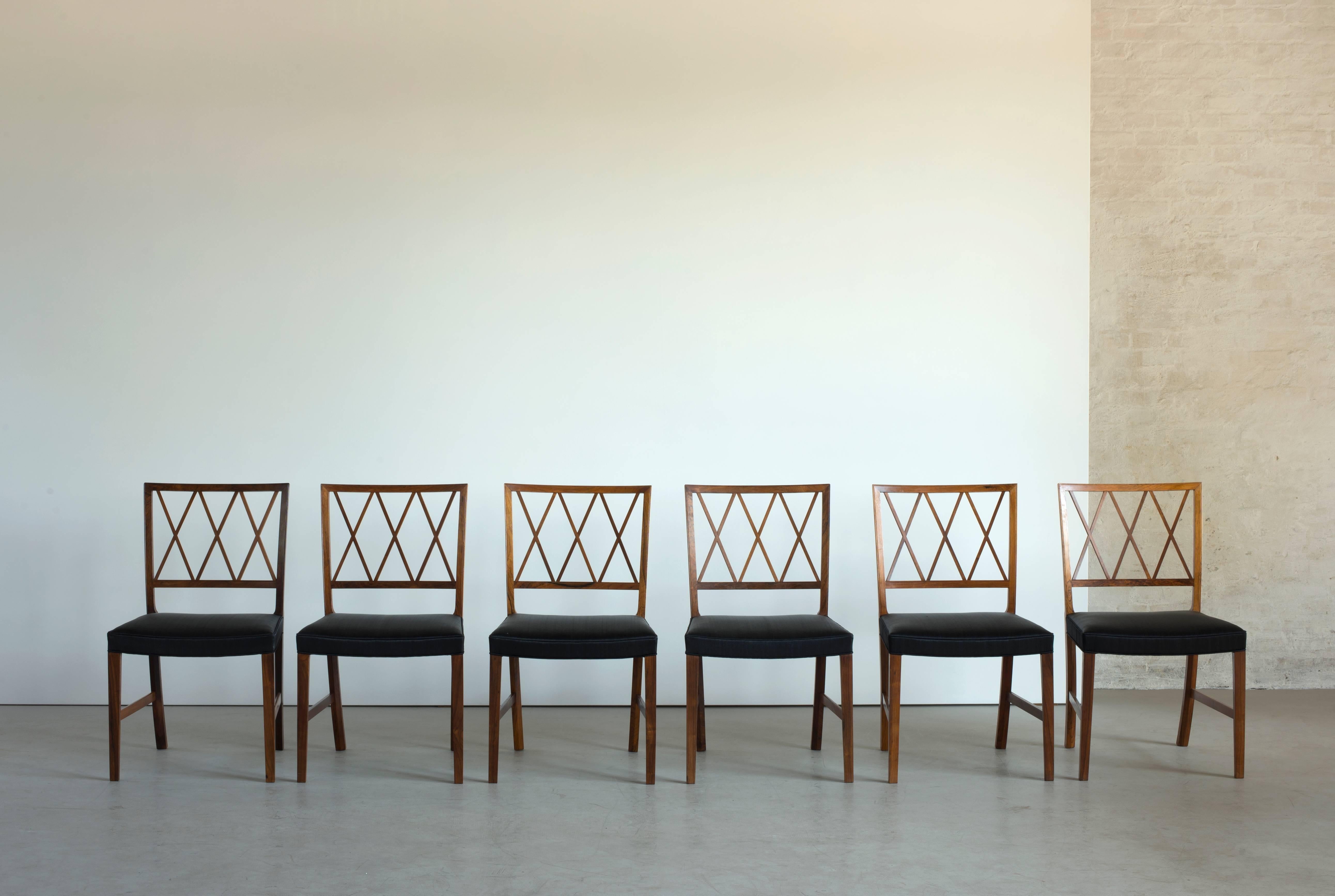 Set of Six Ole Wanscher Dining Chairs for A. J. Iversen In Excellent Condition In Copenhagen, DK