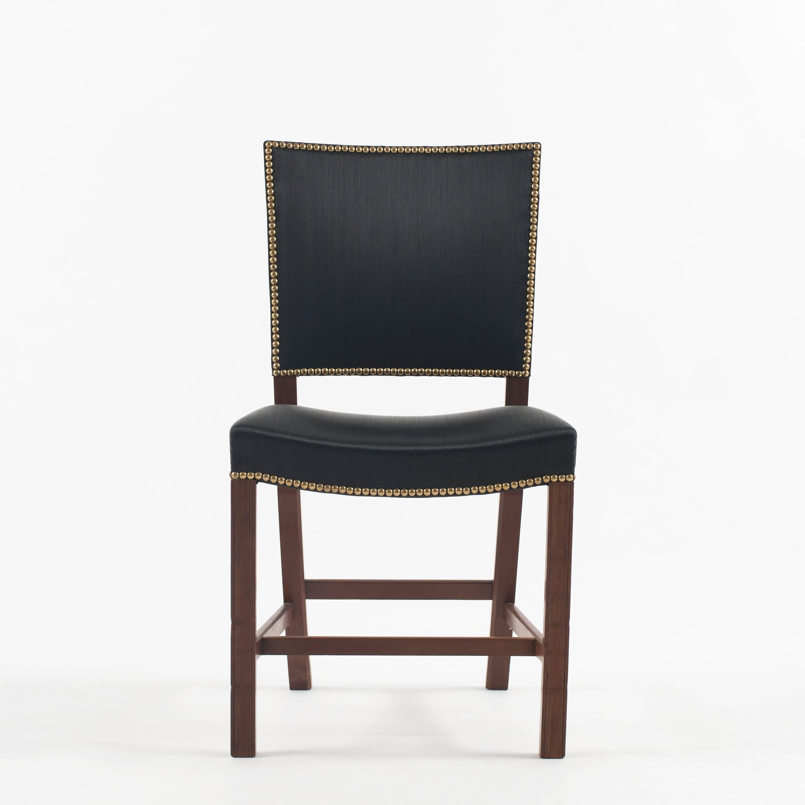 Kaare Klint Roter Stuhl für Rud. Rasmussen, 1930er Jahre (Dänisch) im Angebot
