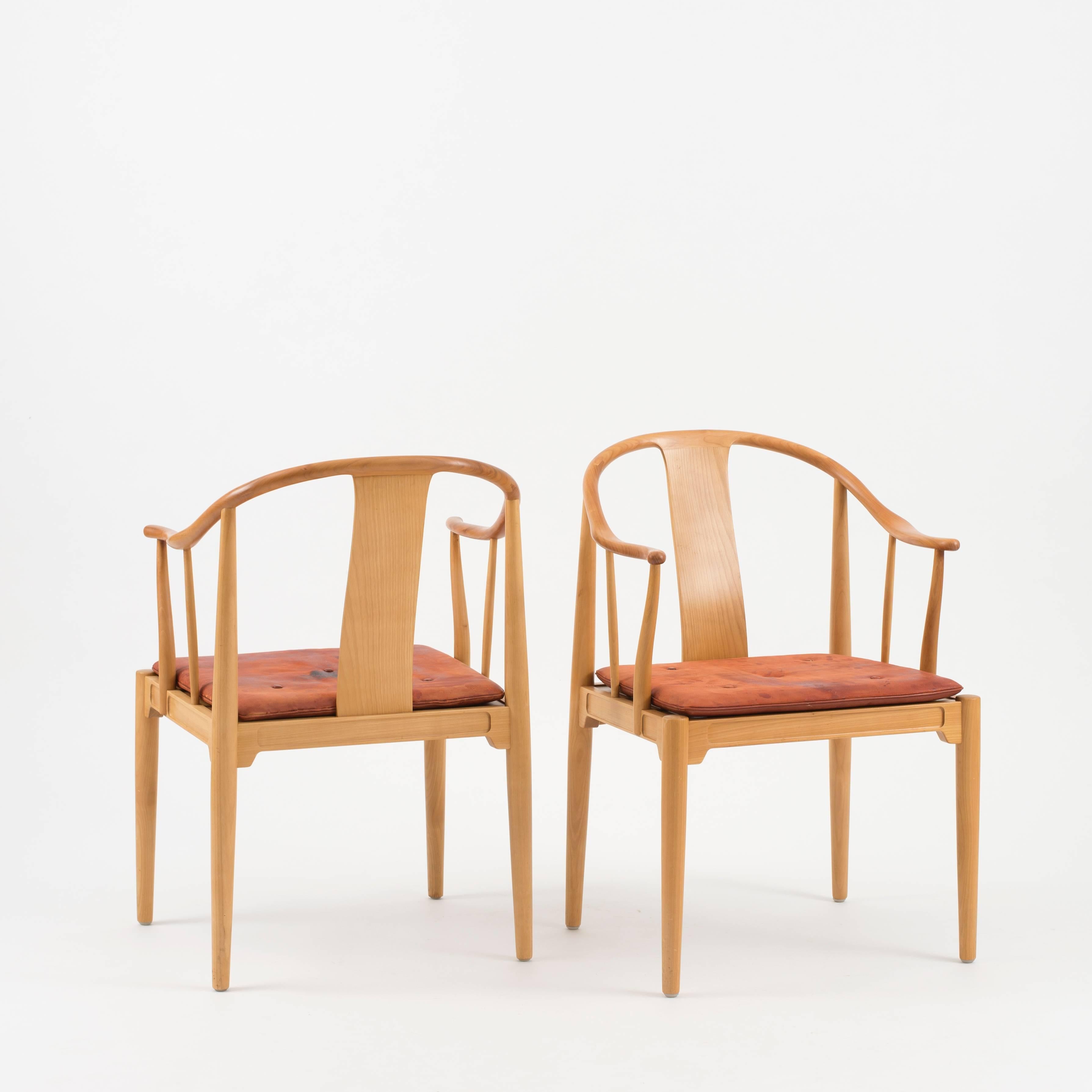 Scandinavian Modern Pair of Hans J. Wegner Chinese Chairs for Fritz Hansen