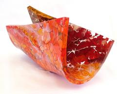 JIMMIZ MAREA Sculpture de centre de table en verre organique multicolore contemporaine