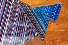 Purple Blue Scheme 3D Faceted Glass Barcode Sculpture Wall Light Installation