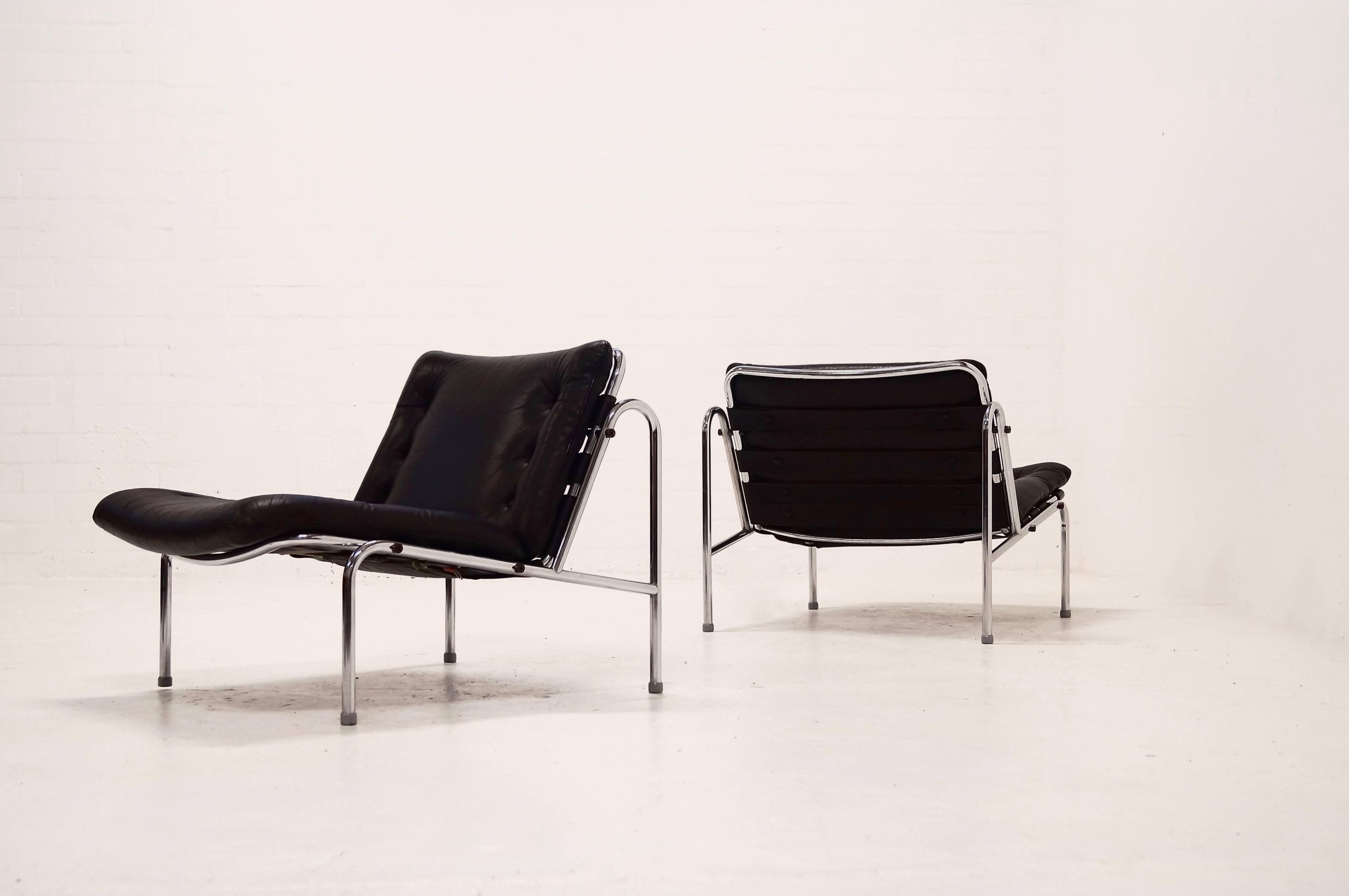 Chrome Mid-Century Martin Visser Kyoto SZ07 Lounge Chairs for t Spectrum