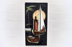 Helmut Schaffenacker Cubist Ceramic Wall Panels, 1970s