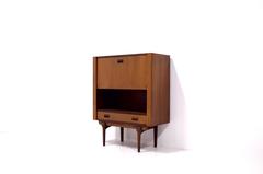 Mid-Century Teak Drop Front Secretary Desk Danish Design, 1960s