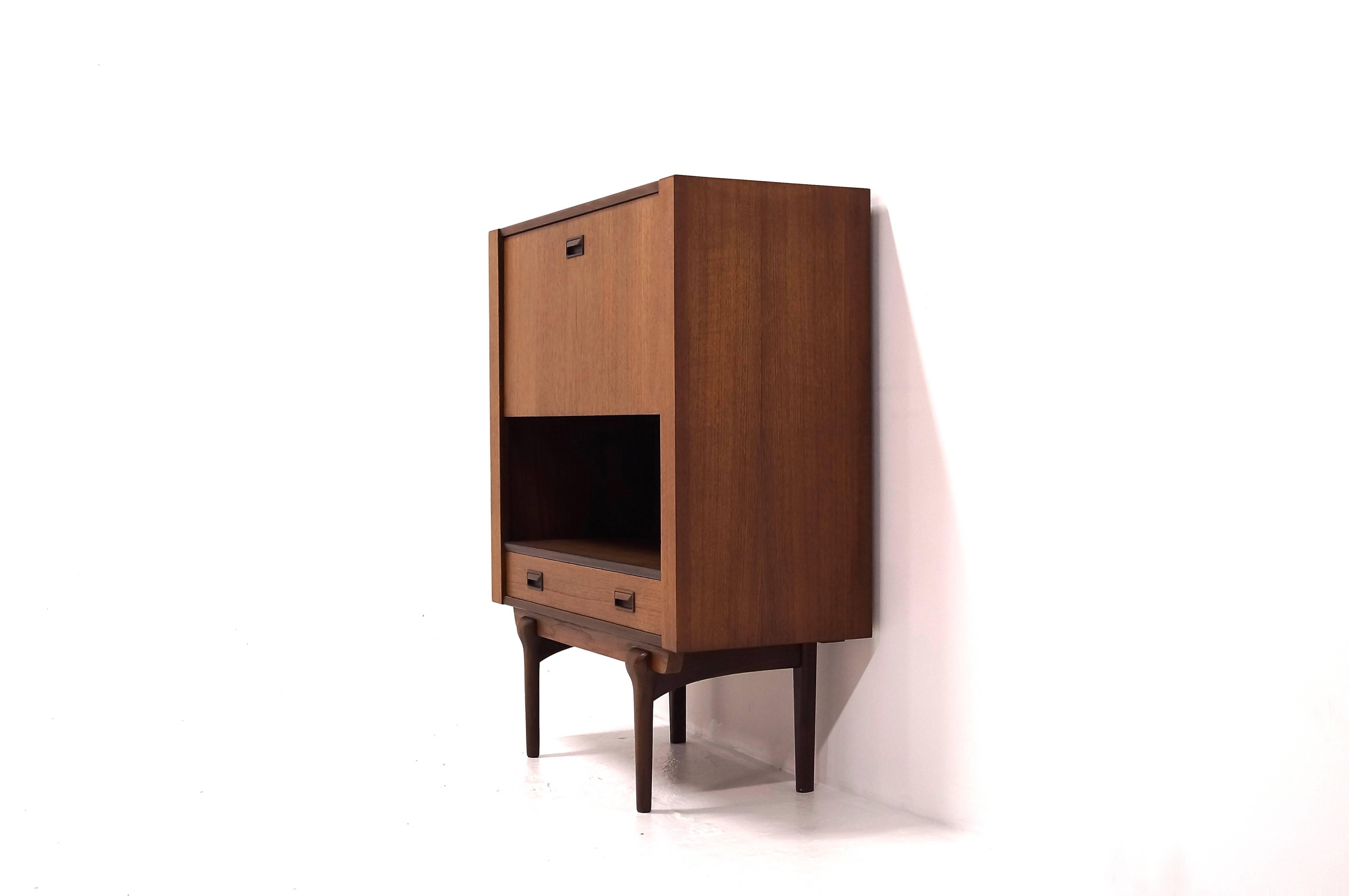 Mid-Century Modern Mid-Century Teak Drop Front Secretary Desk Danish Design, 1960s For Sale