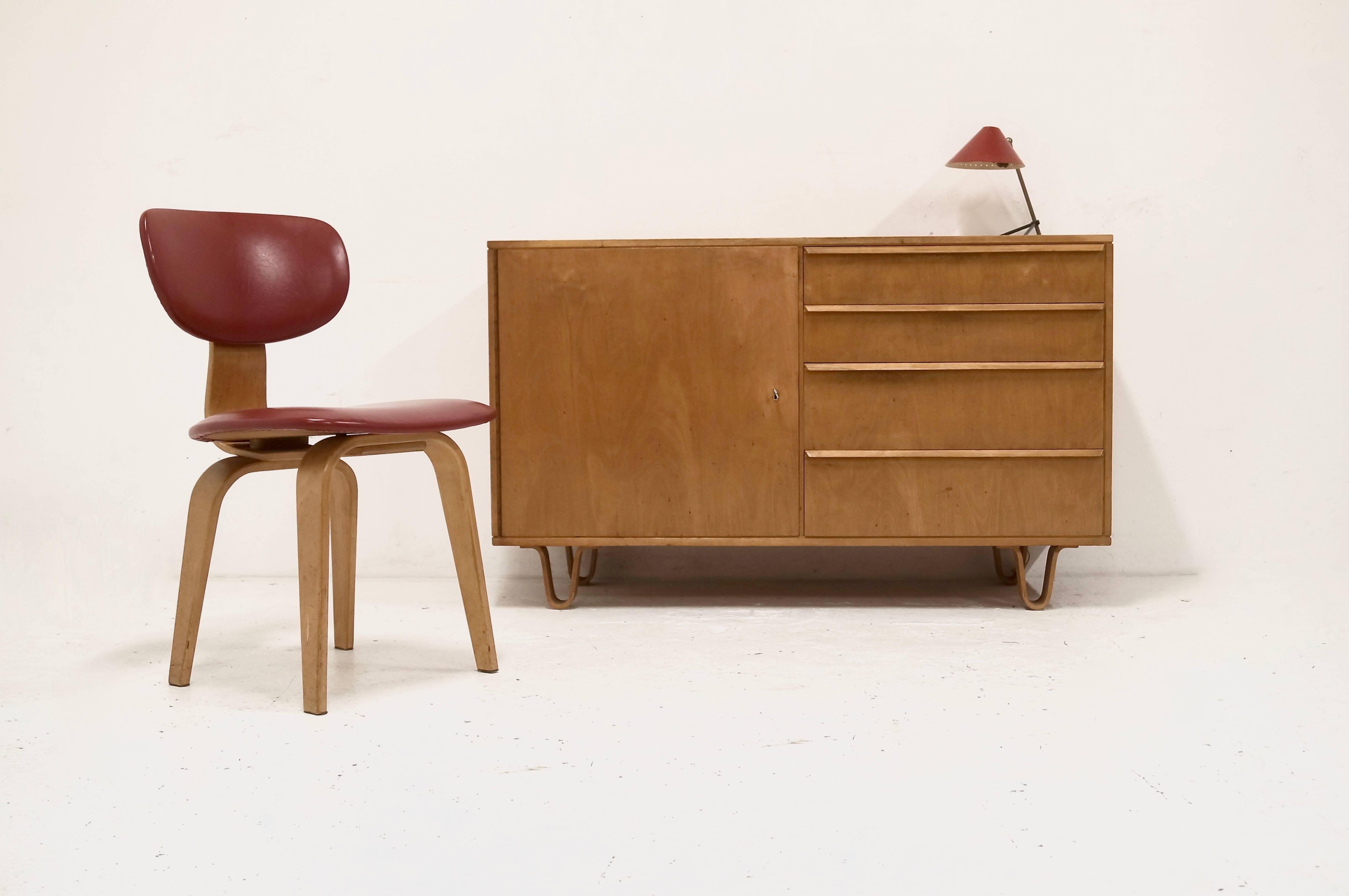 Mid-Century Pastoe SB02 Chair by Cees Braakman Birch Series, 1950s For Sale 1