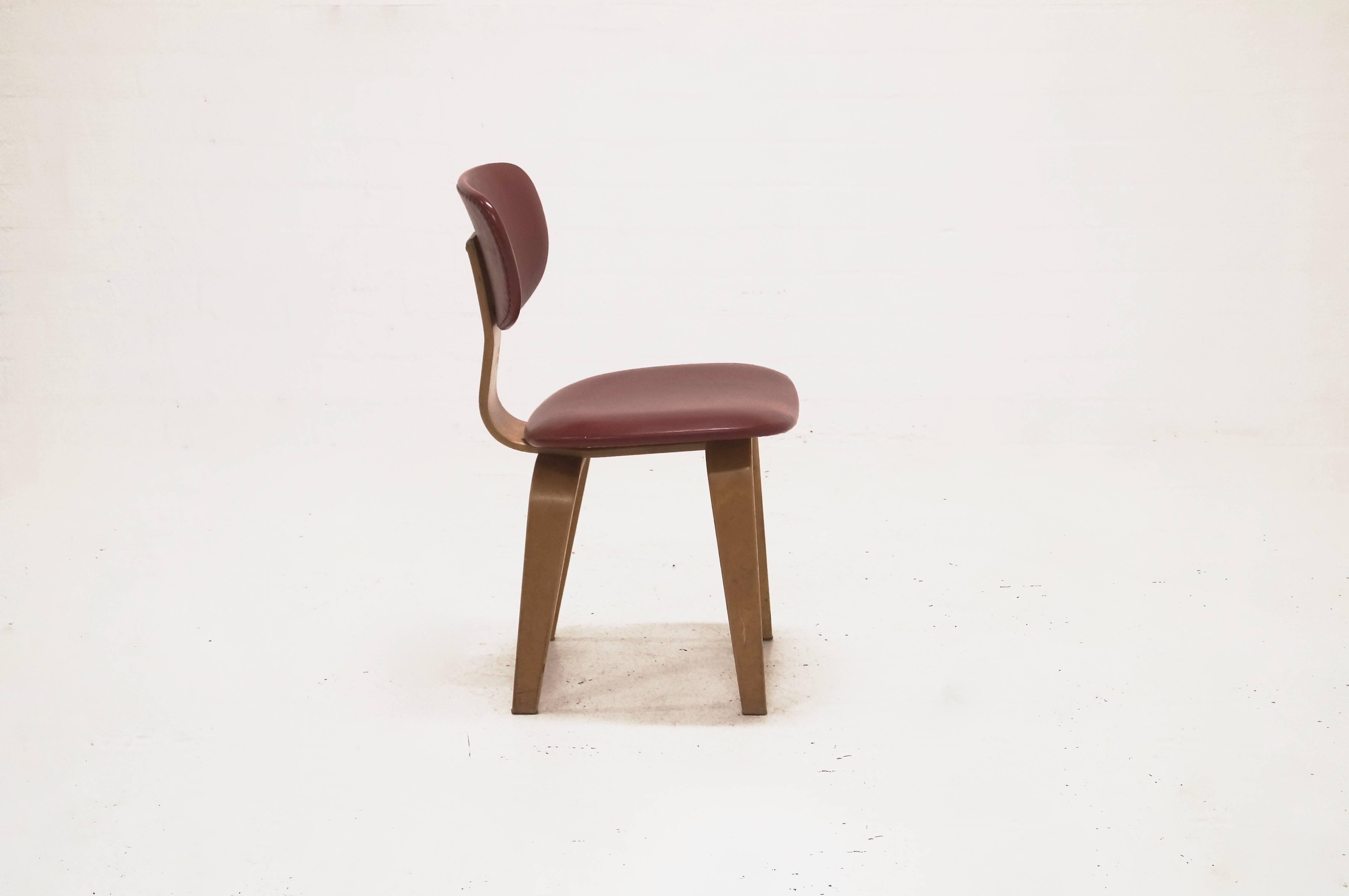 Mid-Century Pastoe SB02 Chair by Cees Braakman Birch Series, 1950s In Good Condition For Sale In Udenhout, Noord Brabant