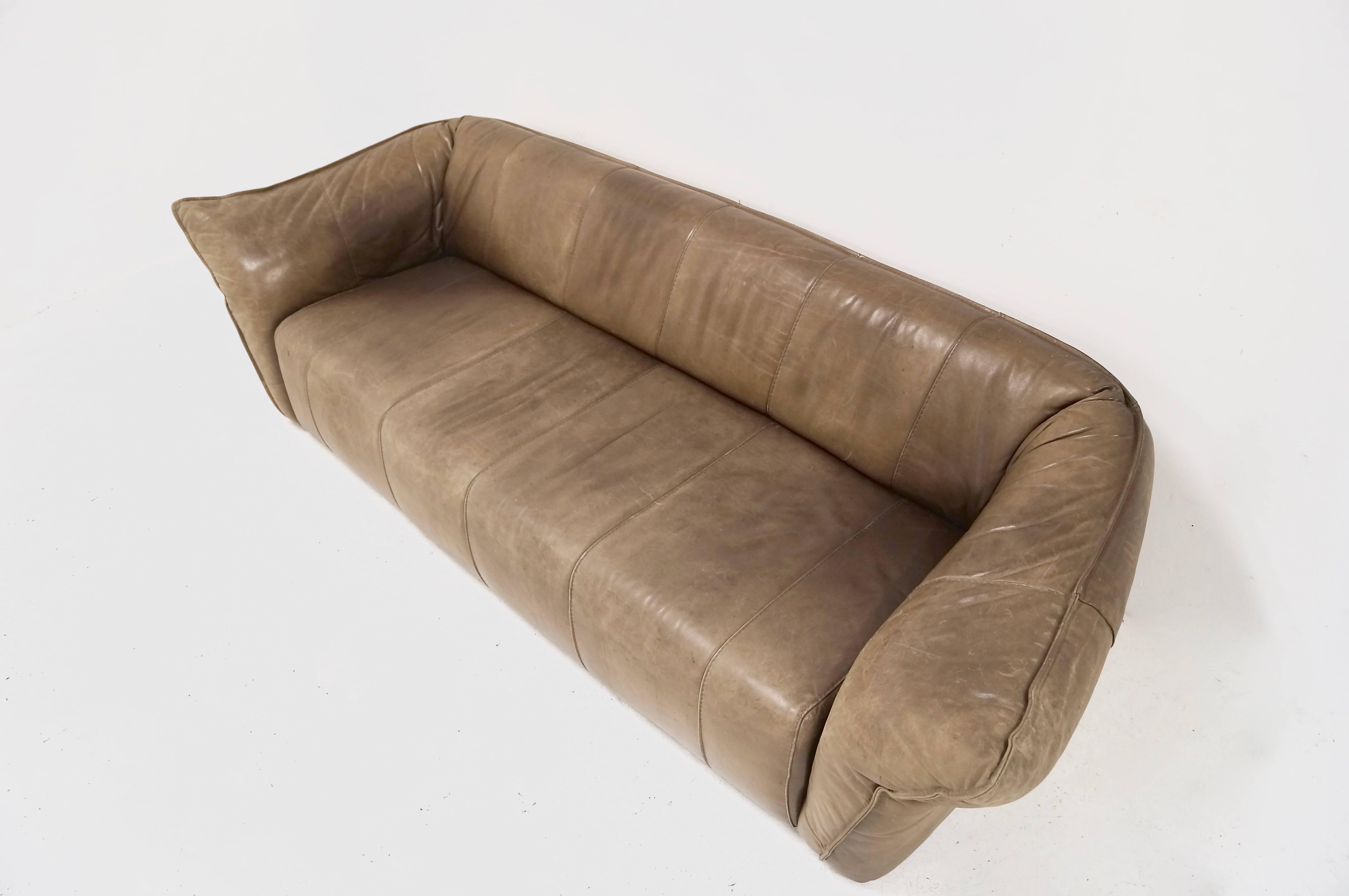 Mid-Century Modern Mid-Century Montis 'Andes' 3, 5-Seat Leather Lounge Sofa by Gerard Van Den Berg