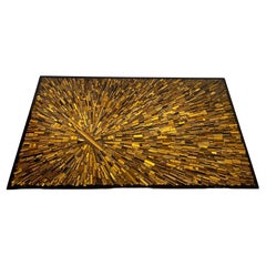 Unique Coffee Table in Tiger eyes by Jean Claude Dresse.