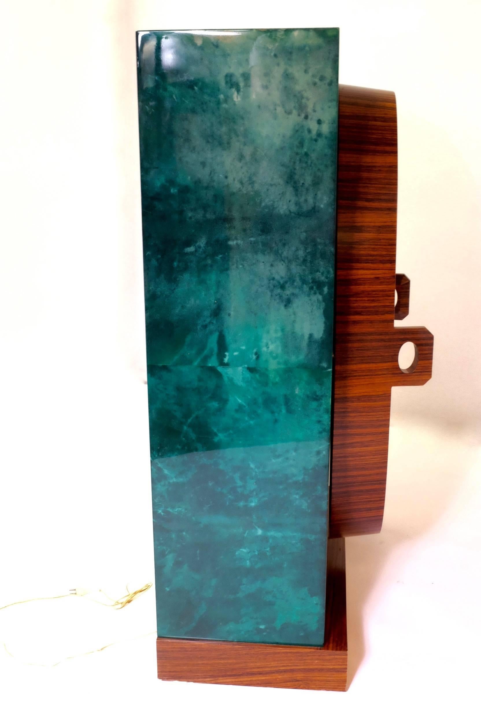Mid-Century Modern Aldo Tura Bar in Green Goatskin