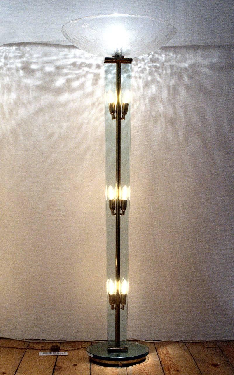 Mid-Century Modern Pair of Floor Lamps in the Style of Fontana Arte, circa 1960
