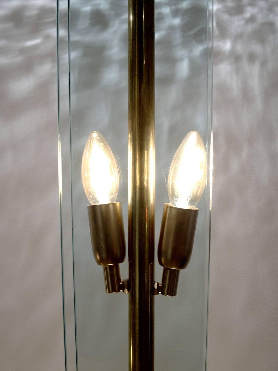 Brass Pair of Floor Lamps in the Style of Fontana Arte, circa 1960