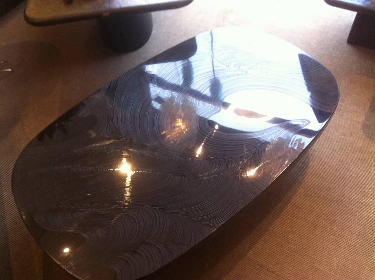 Jean-Claude Dresse Black Resin Agate Coffee Table, circa 1970 In Excellent Condition In Brussels, BE