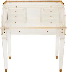 Amazing Very Rare Limited Edition Cylinder Secretary Desk in Lucite Late 1980s