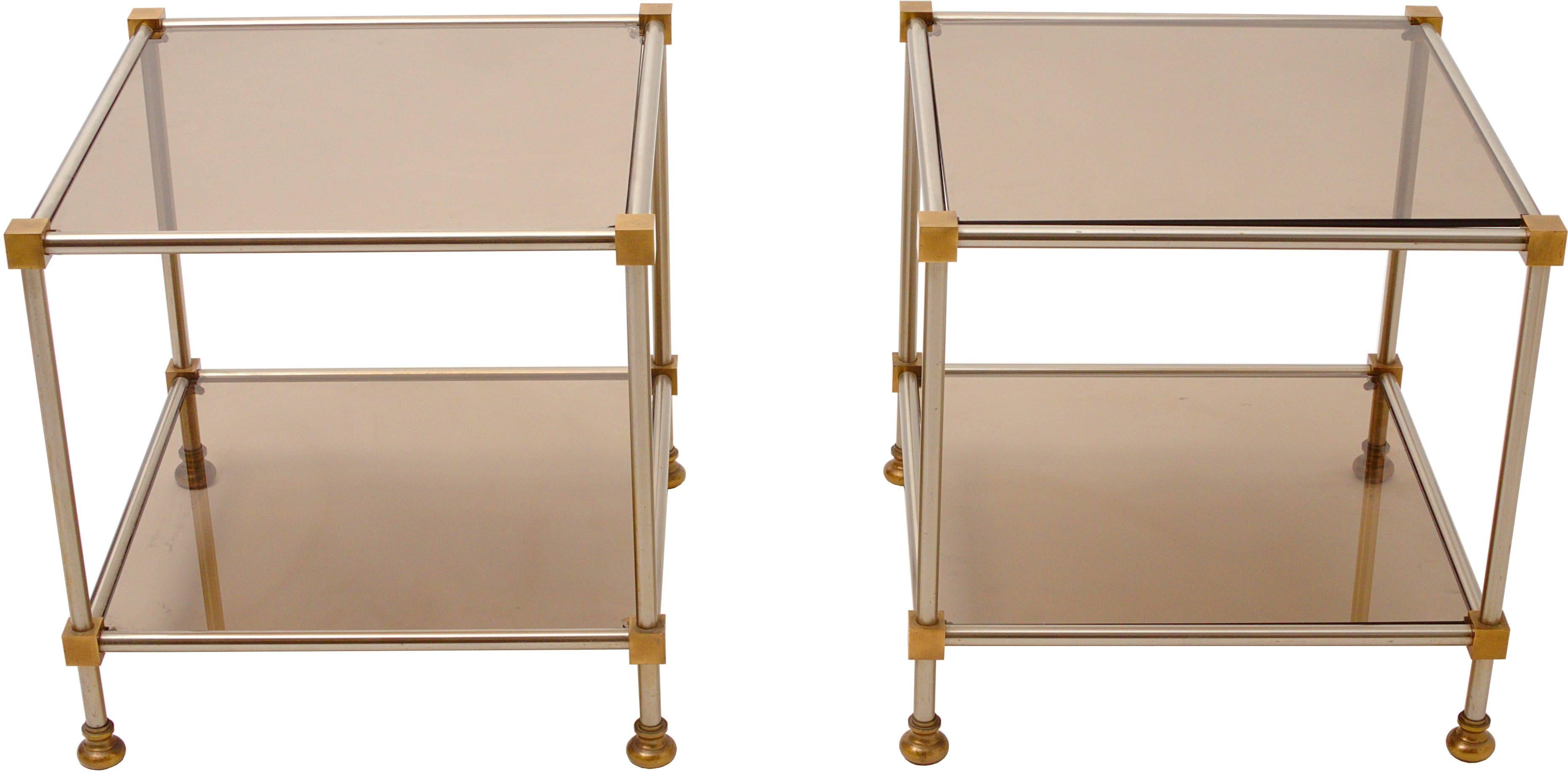 Mid-Century Modern Set of Four Side Tables Attributed to Maison Jansen For Sale