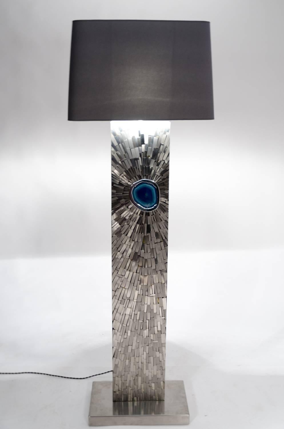 Belgian Floor Lamp In Mosaic Stainless Steel By Stan Usel