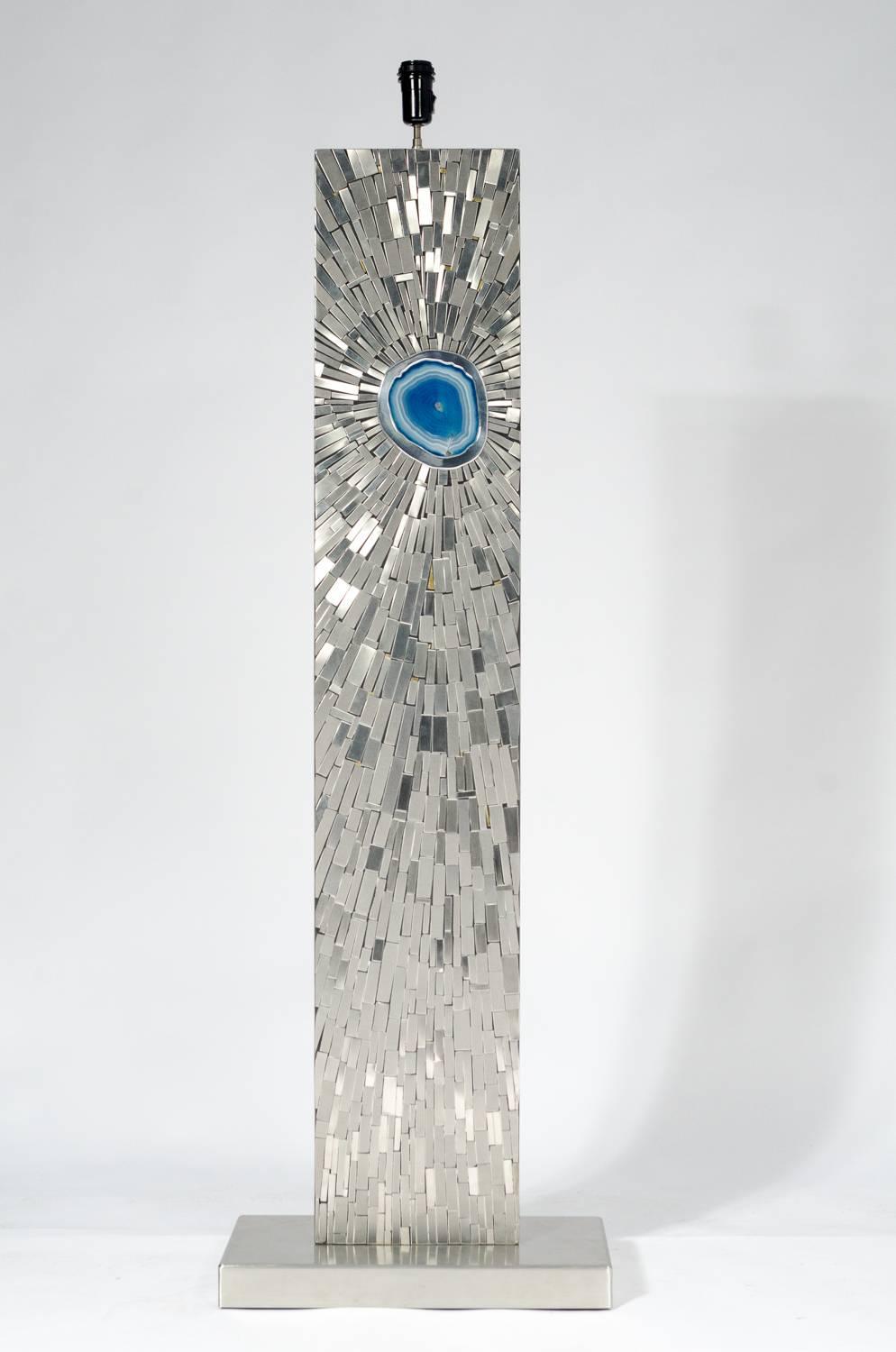 Inlay Floor Lamp In Mosaic Stainless Steel By Stan Usel