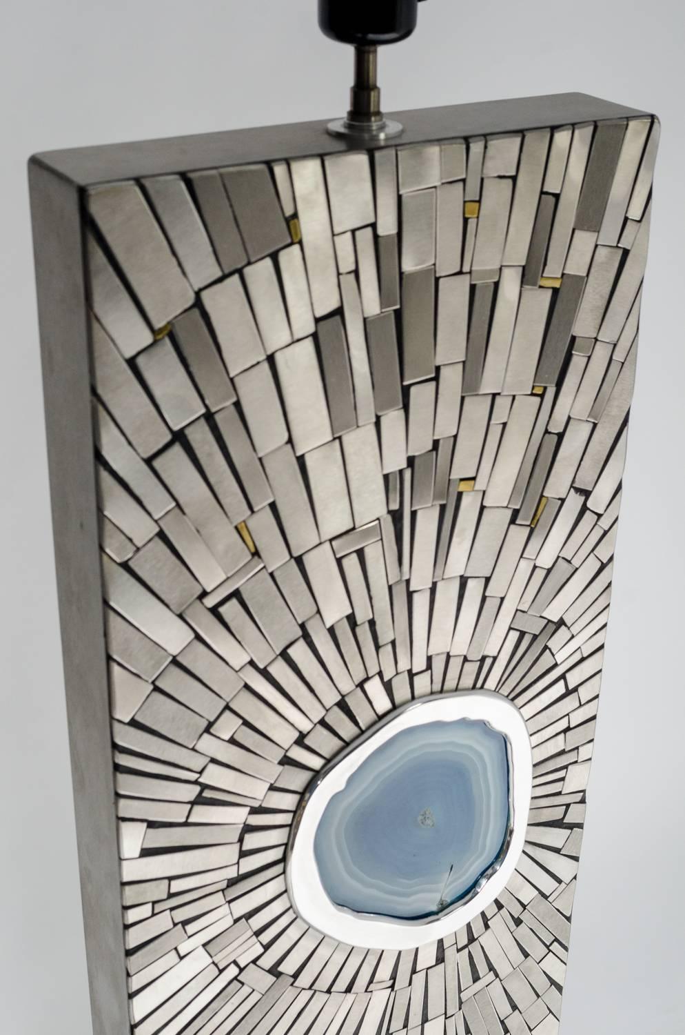 Contemporary Floor Lamp In Mosaic Stainless Steel By Stan Usel