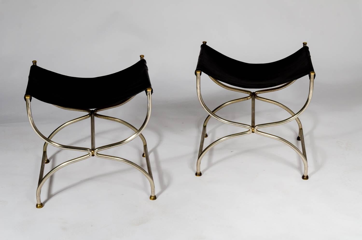 French Pair of Stool by Maison Jansen, circa 1960