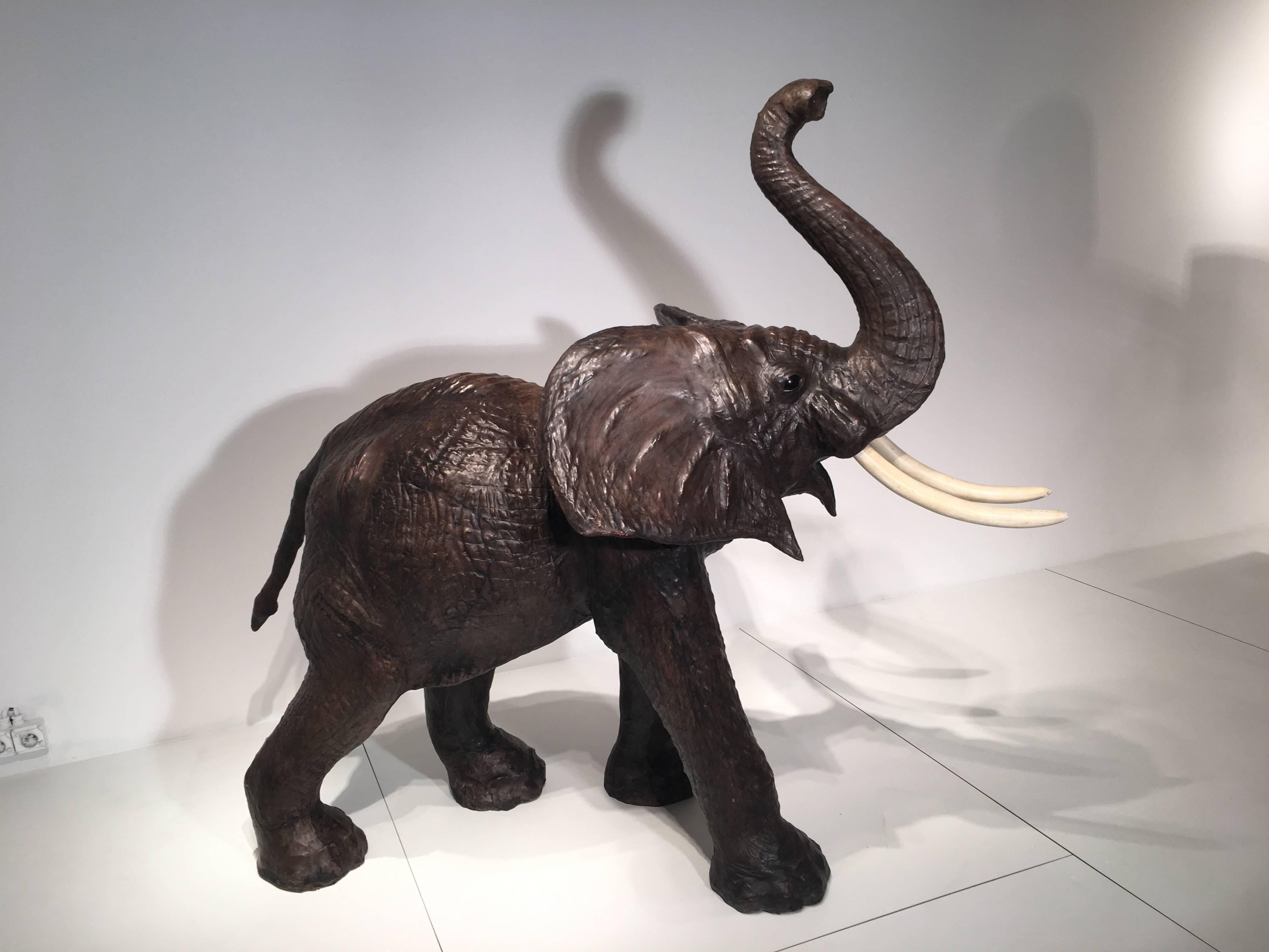 Mid-Century Modern Amazing and Very Rare Elephant in Leather, circa 1960