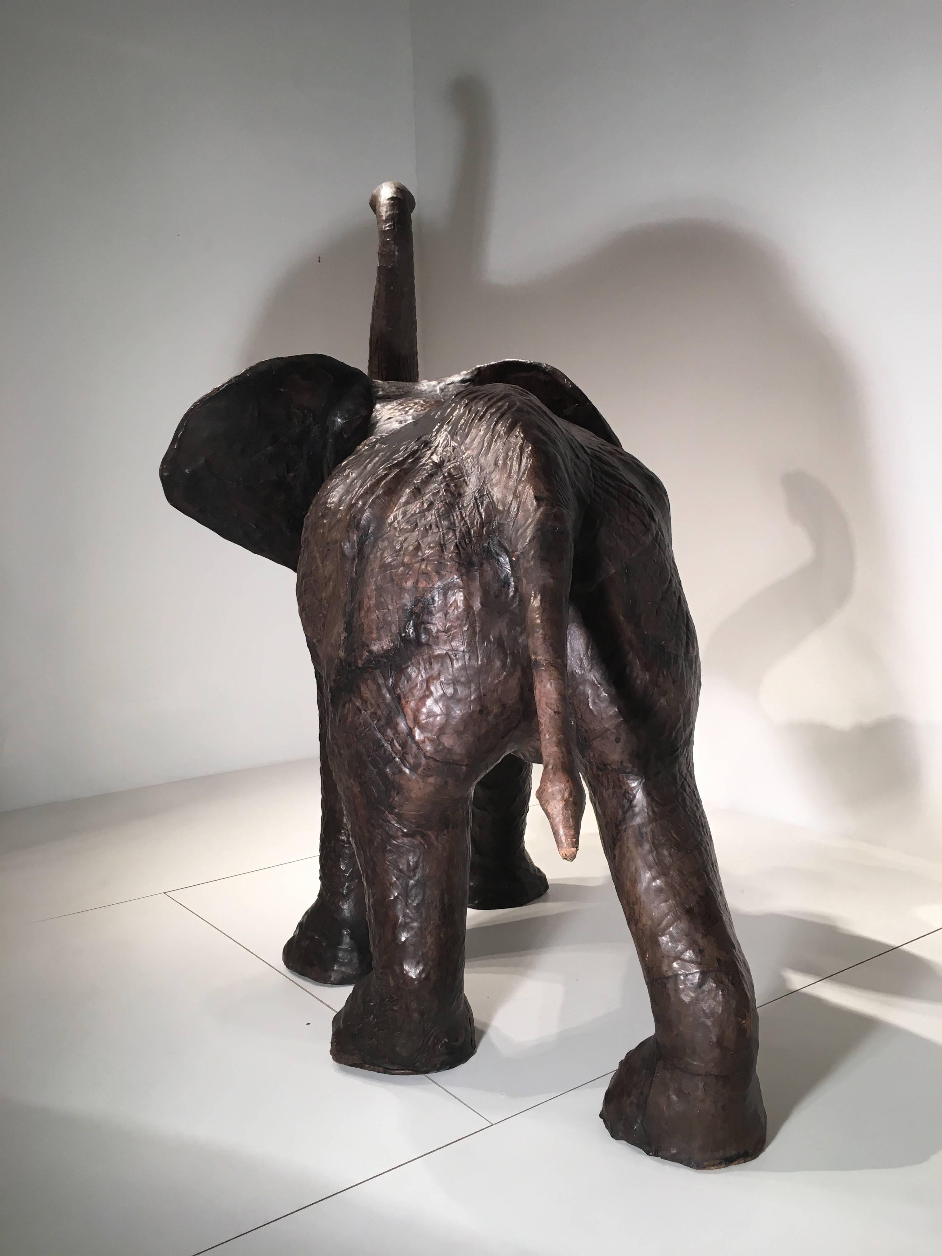 Mid-20th Century Amazing and Very Rare Elephant in Leather, circa 1960