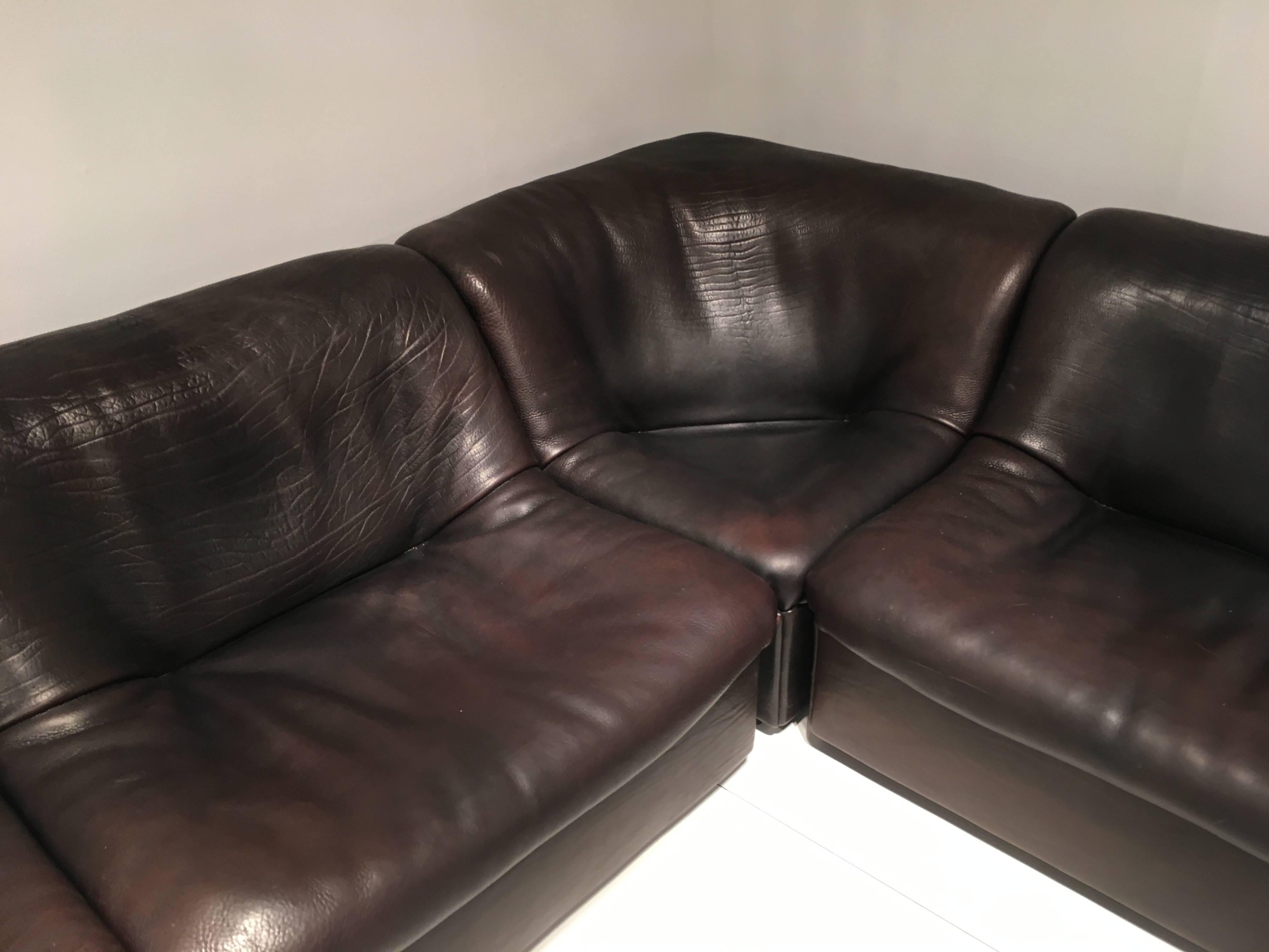 Sofa De Sede DS46 Buffalo Leather, Five Elements In Excellent Condition In Brussels, BE