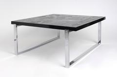 Square Coffee Table in Black Resin Inlay Agate