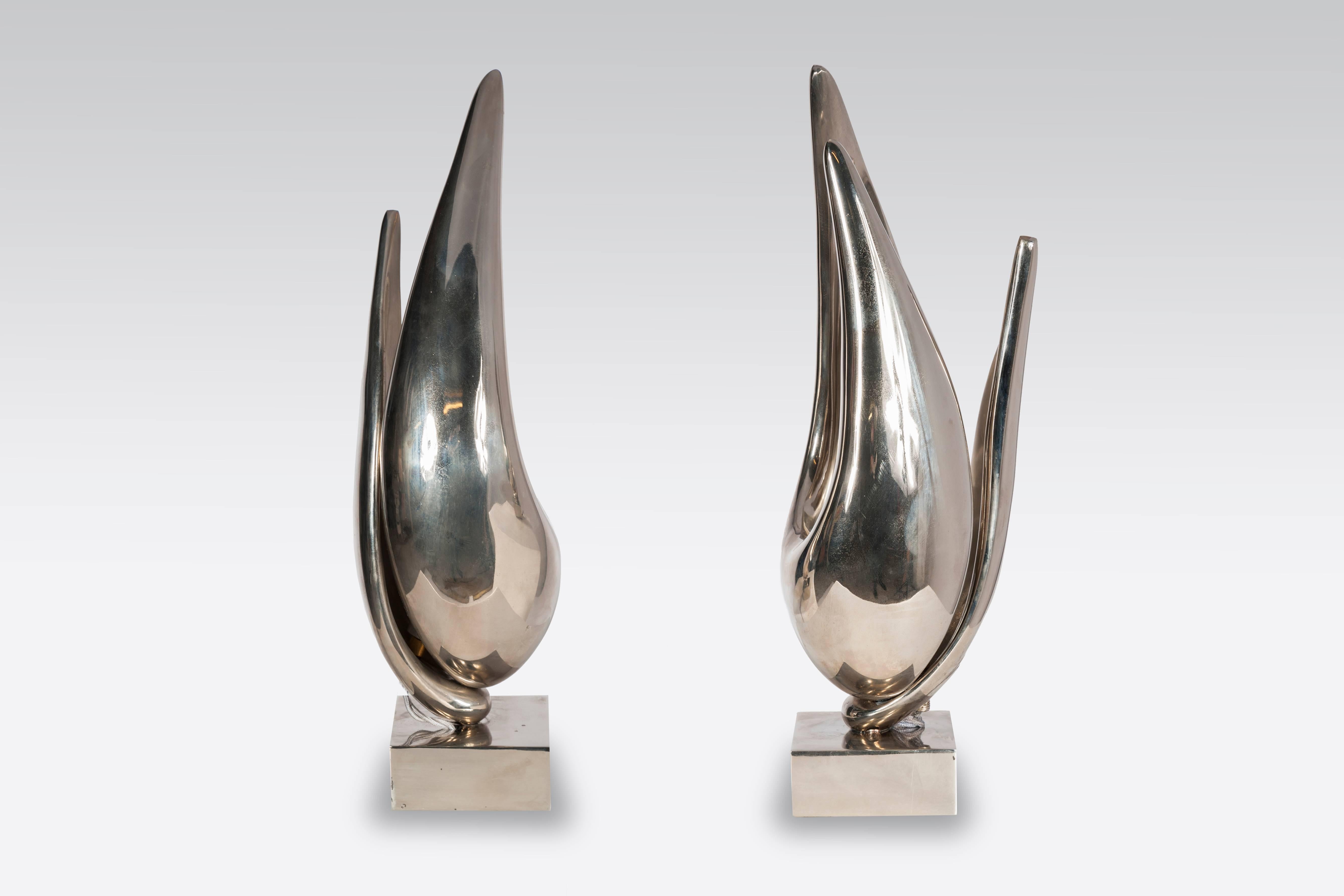 Mid-Century Modern Pair of Table Lamps by Michel Armand, circa 1970