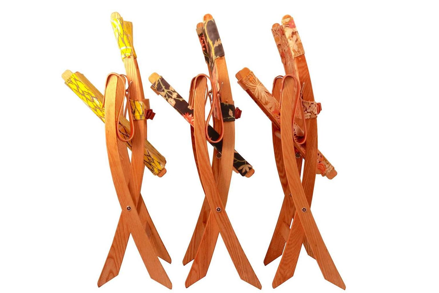 Directors Chair in Black Floral Vintage Fabric Campaign Chair by 