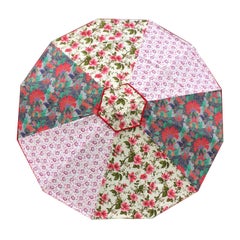 Pink Designer Floral Sun Umbrella in Vintage Fabrics