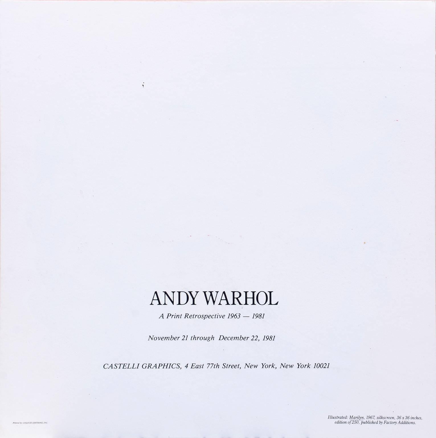 American Warhol, Andy, Marilyn Monroe, Invitation Card, 1981