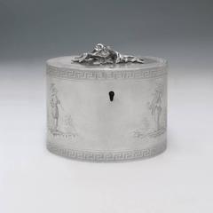 George III Antique English Silver Tea Caddy