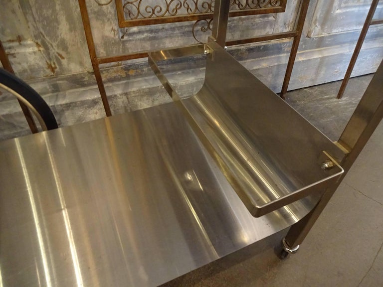 Other 20th Century Stainless Steel French Michel Boyer Drinks Trolley For Sale