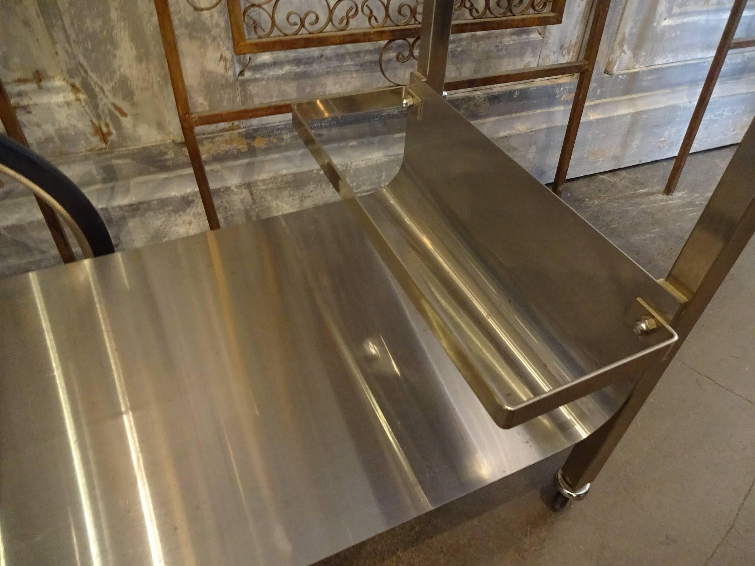 20th Century Stainless Steel French Michel Boyer Drinks Trolley For Sale 1