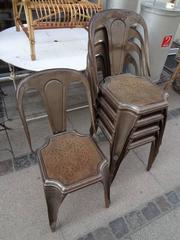 Chaises Art Déco belges en métal industriel par Fibrocit