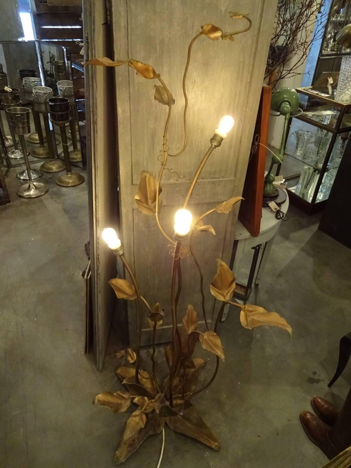 Brass Mid-20th Century French Floor Lamp For Sale